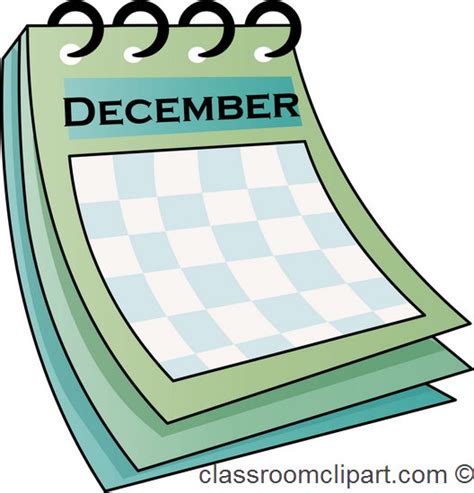 December Calendar Clipart